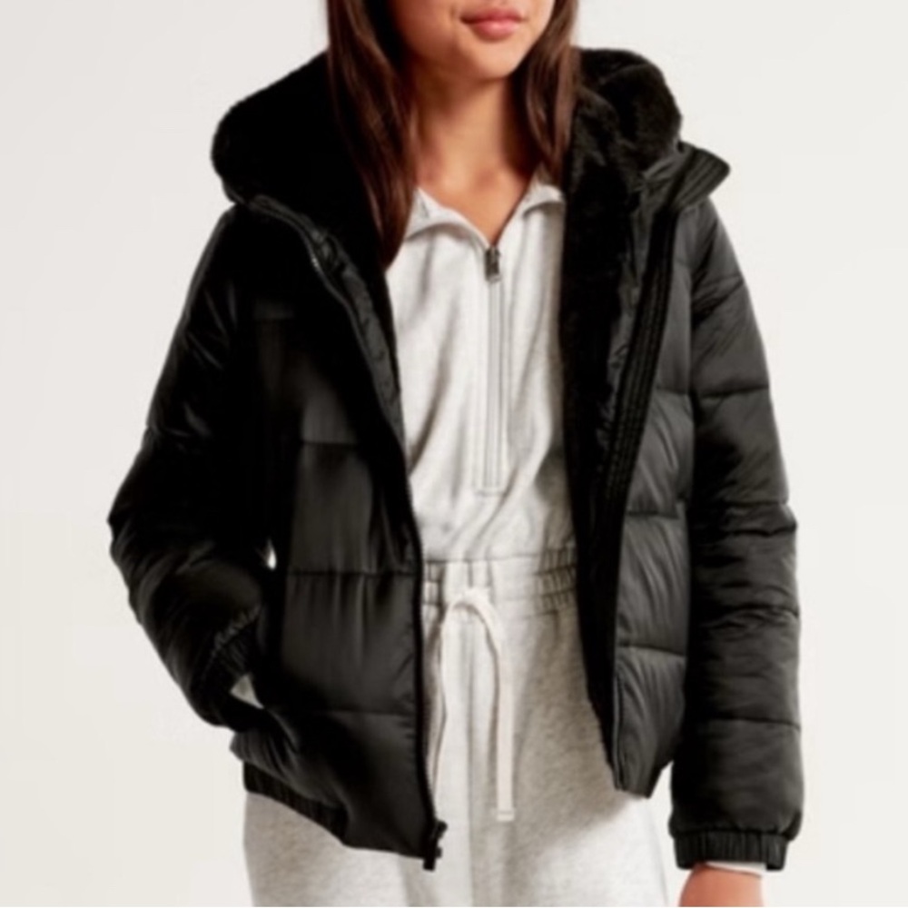 Abercrombie & Fitch Black Puffer Jacket